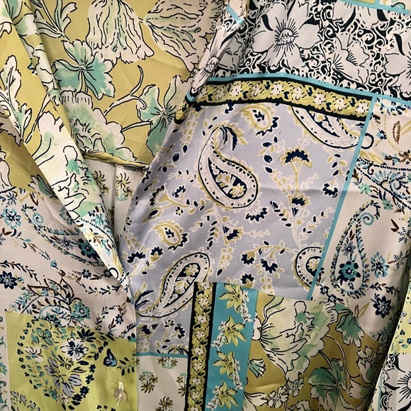 Zara satin multicoloured button up - Picture 3 of 3